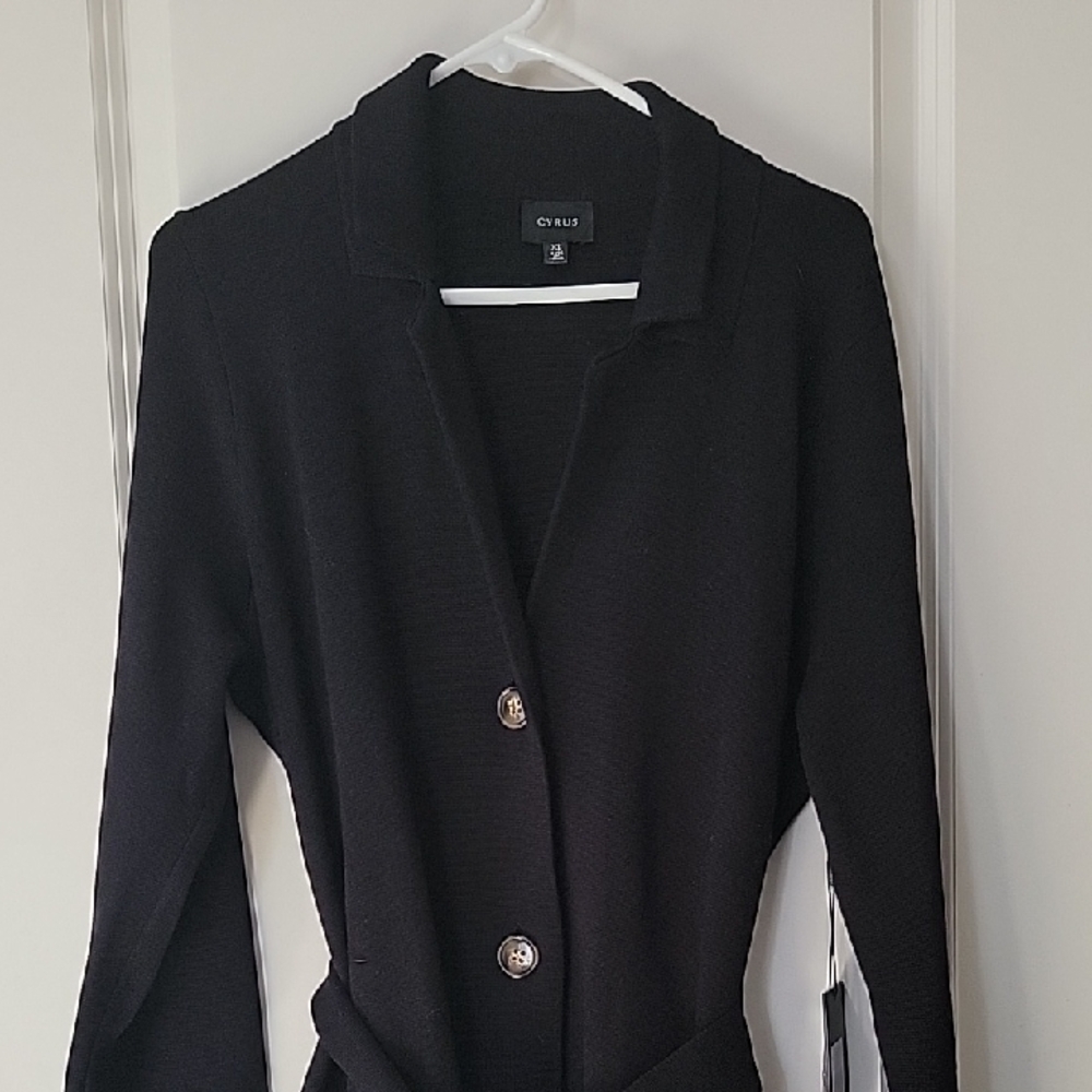 CYRUS Sophisticated Black Long Sleeve Dress